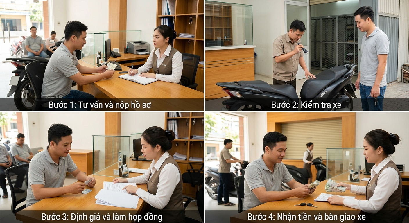 Chi tiết các bước trong thủ tục cầm xe máy tại cơ sở uy tín