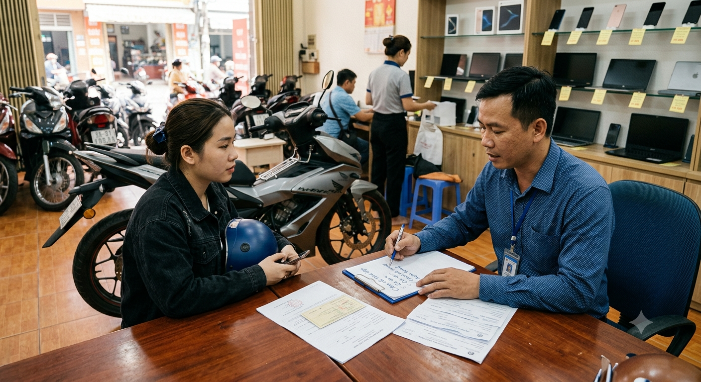 Các phương diện liên quan khi xem xét cầm cố xe trả góp